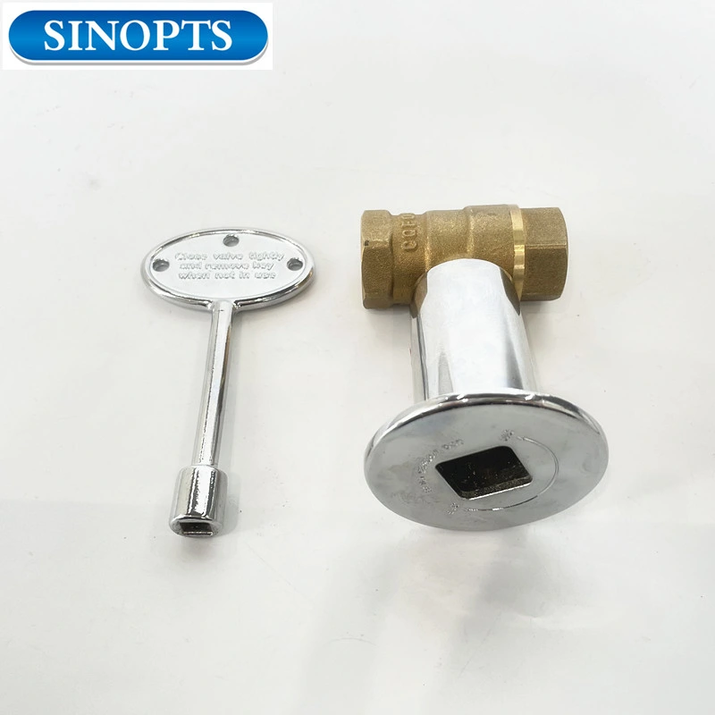 Factory Direct Sales 3/4 1/2 Thickened All Brass Four-Angle Magnetic Locking Valve with Locking Brass Ball Valve