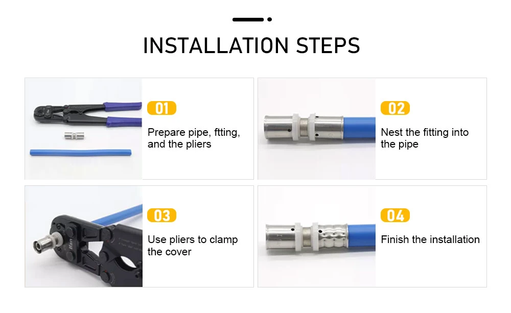 Tee Pex Press Pipe Fittings for Pex-Al-Pex Pipe Underfloor Heating System