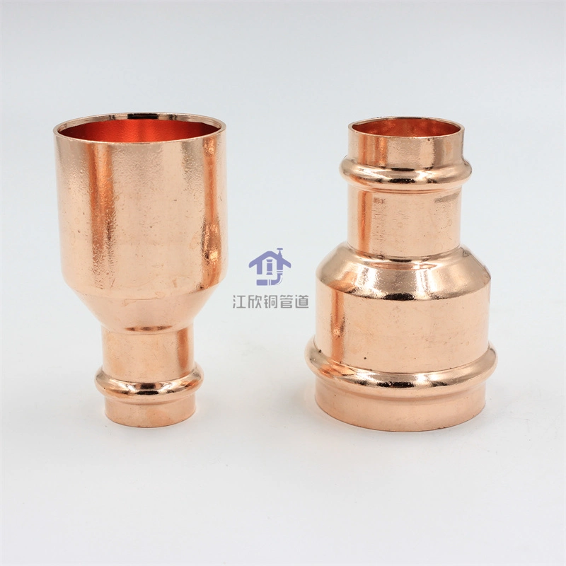 High-Quality Copper V-Press Reducer Elbow Big R Tee Coupling for Water Heating System