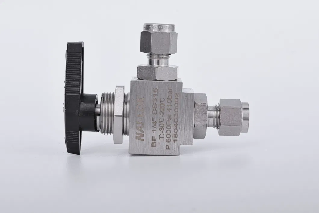 Stainless Steel Double Ferrule Angle Ball Valve High Pressure 6000 Psig SS316 90 Degree Compression Ball Valve