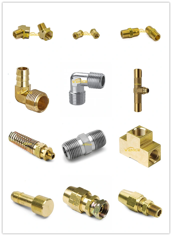 Spot Supply 1/4 Brass Compression Connector Elbow with M (1/8 NPTM) 1/4 Brass Compression Elbow