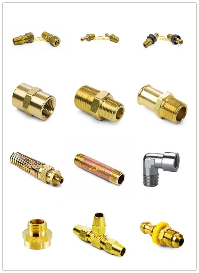 Spot Supply 1/4 Brass Compression Connector Elbow with M (1/8 NPTM) 1/4 Brass Compression Elbow