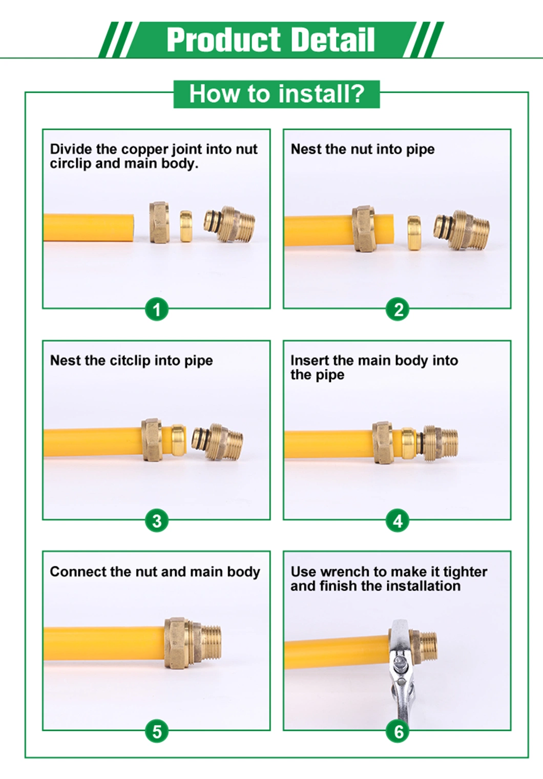 Ifan High Quality Pex Tube Fittings Brass Compression Fitting Pex Fittings