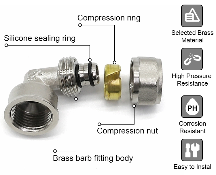 Brass Fitting DOT Air Fittings Flare to Hardline Pipe Tube Ring Garden Hose Couplings 15 mm Compression