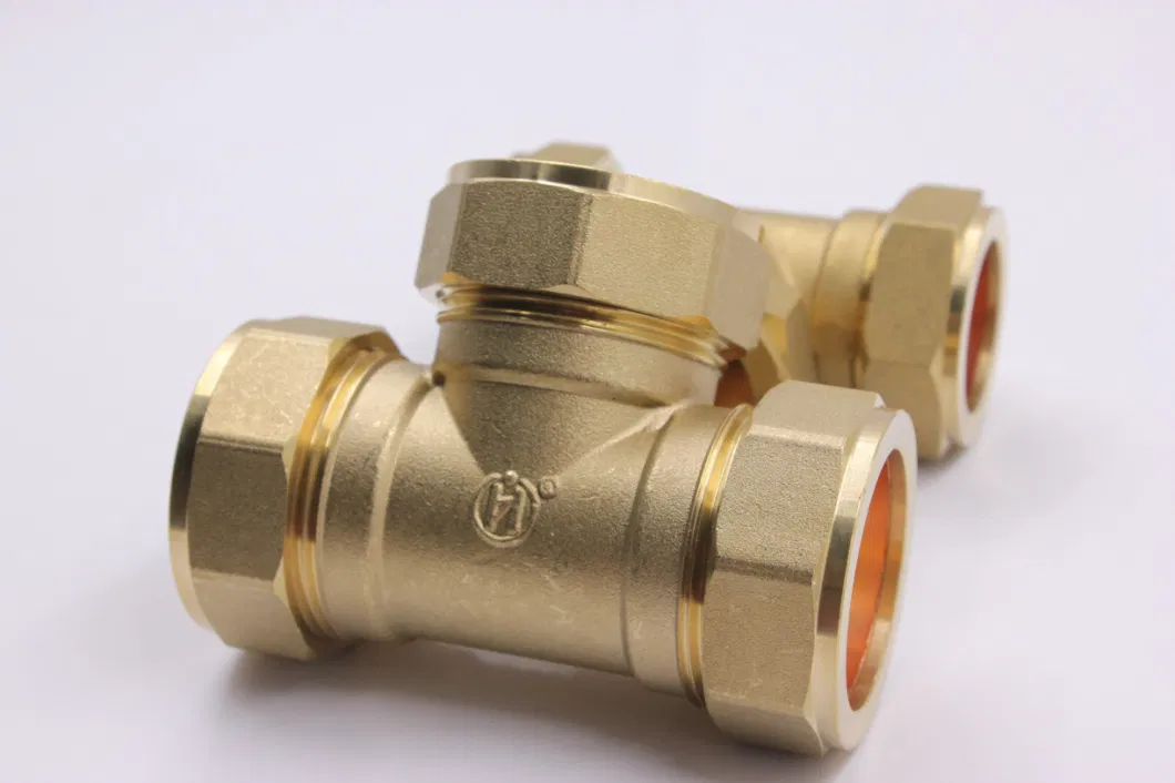 High-Quality and Waterproofing Brass Compression Tee Copper Welding Coupling Elbow