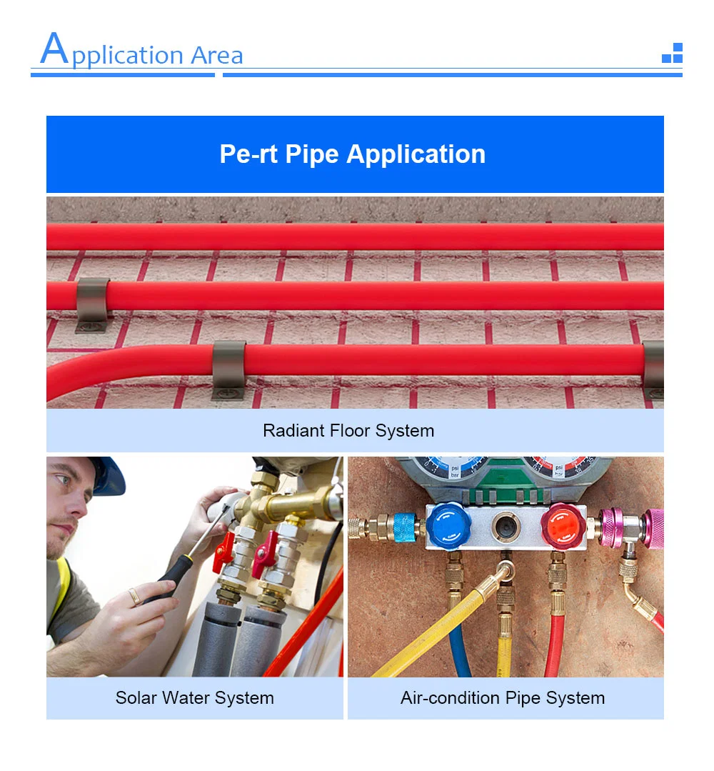 Temp Resistant Underground Plastic Hot Water Pert Underfloor Floor Heating Pex Pipe Plastic Pipes