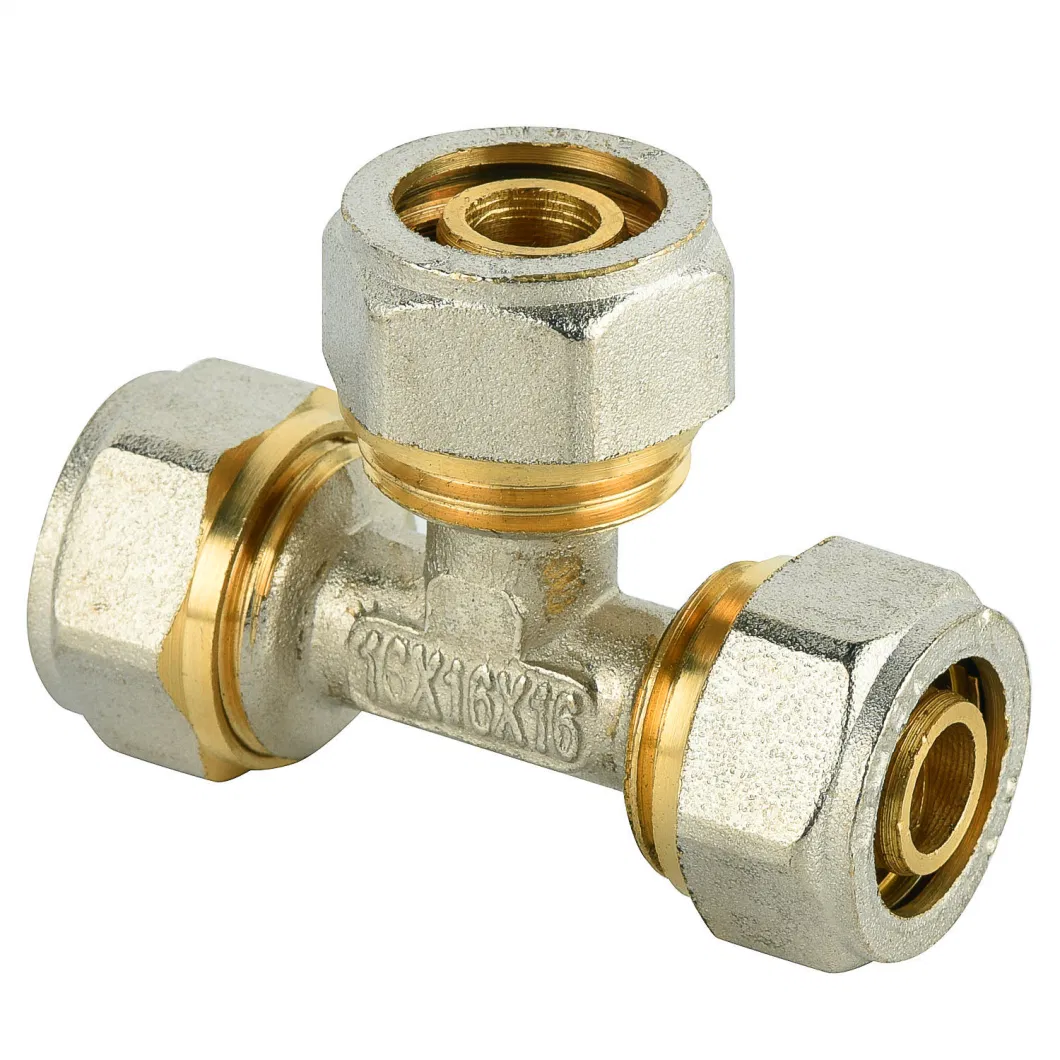 Tee Female Plumbing Brass Compression Pipe Tube Fittings Valve Brass Pipe Fitting