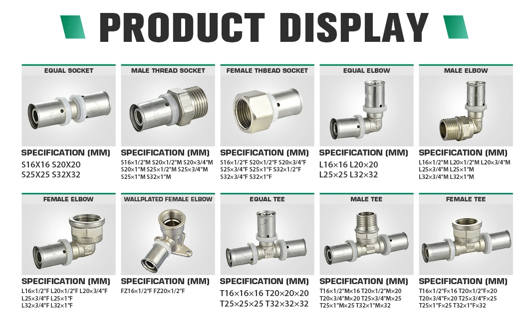 Ifan Cheap Price Connect Pipes Pex Al Pex Fittings Female Elbow Brass Press Fitting