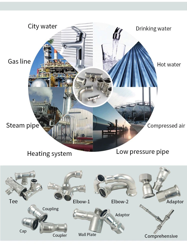 Pipe Fittings Male Female Elbow 15mm Elbow, Coupling, Adapters, Caps, Reducers, Tees, Cross Tees Press Fitting Pipe