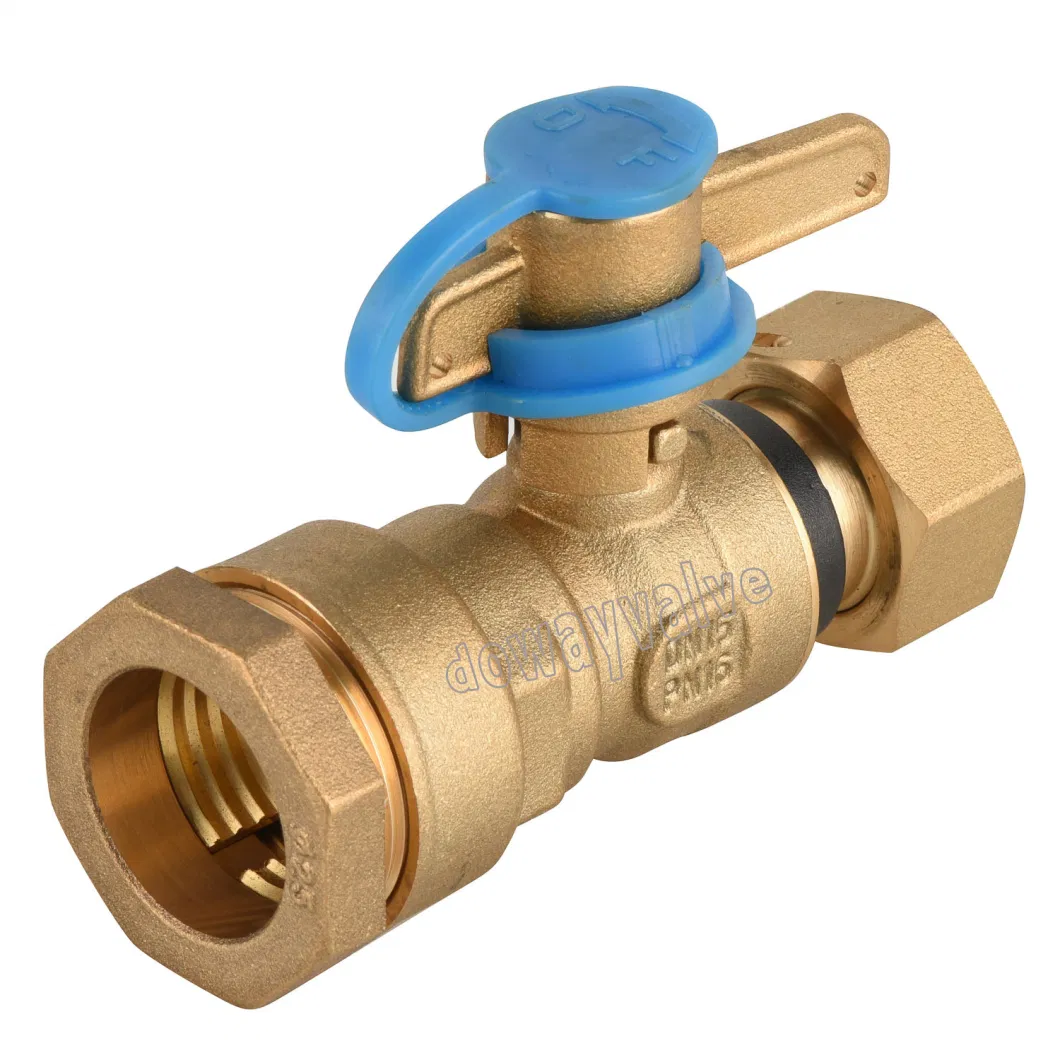 Swivel Nut Brass Angle Water Meter Ball Valve