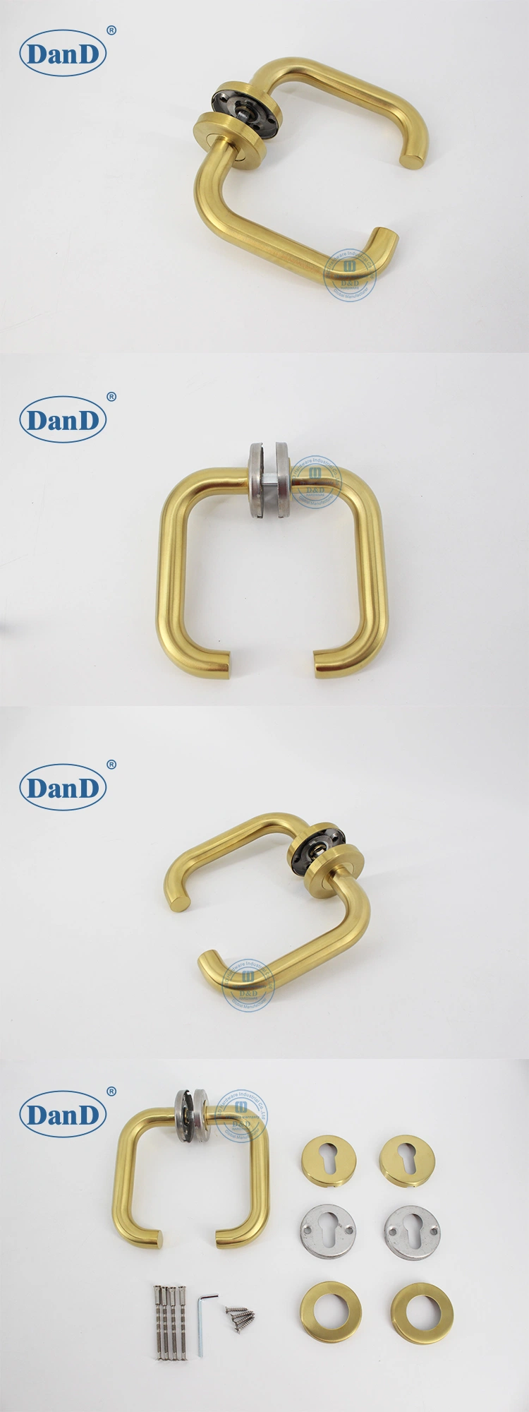 Golden Door Fitting Satin Brass En 1906 Lever Handle for Commercial Door