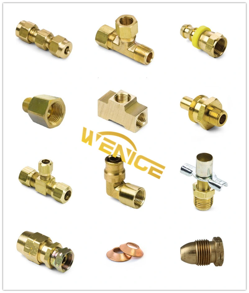 Spot Supply 1/4 Brass Compression Connector Elbow with M (1/8 NPTM) 1/4 Brass Compression Elbow