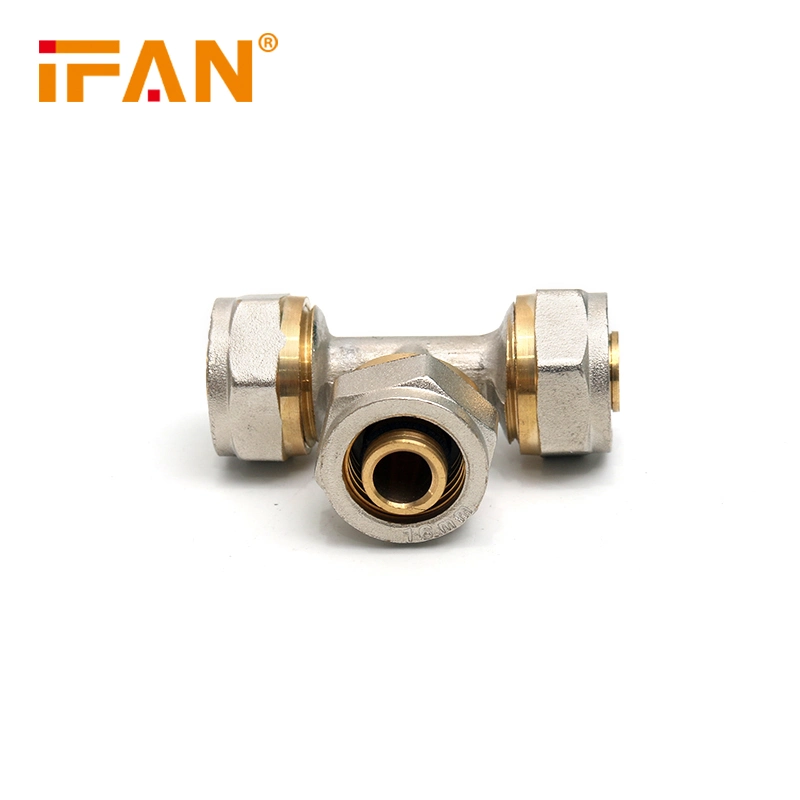 Ifan Pex Brass Fittings Physical Thread Connecting Pex Brass Fitting Equal Tee