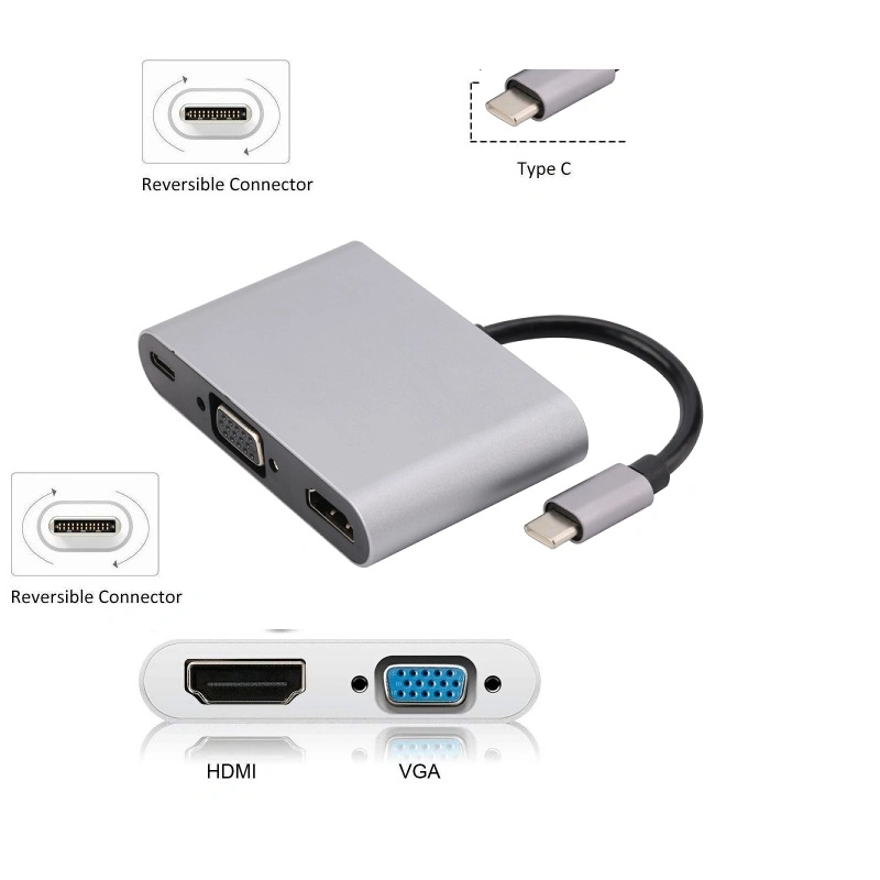 USB C to HDMI and VGA and Pd 3 in 1 Hub