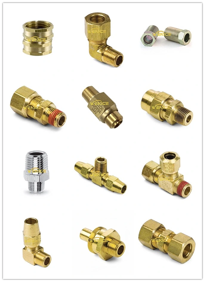 Spot Supply 1/4 Brass Compression Connector Elbow with M (1/8 NPTM) 1/4 Brass Compression Elbow