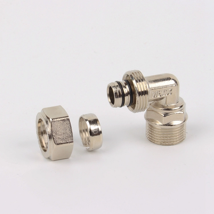 Brass Compression Male Elbow Fittings for Pex-Al-Pex Pipes