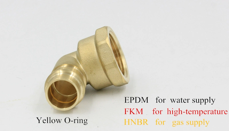 Brass Press Elbow Quick Joint Female Copper Pulmbing V Profile Pipe Fittings