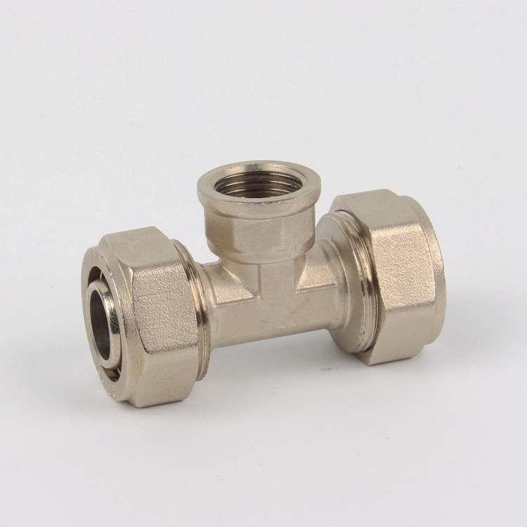 Pex-Al-Pex Fitting/Brass Tee with Female Thread Screw Fitting for Pex-Al-Pex Pipe