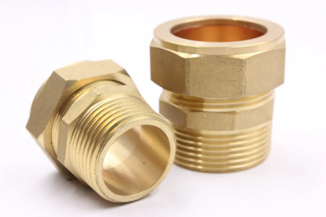 Manufacturer Brass Compression Press Elbow Tee for Water Heating System