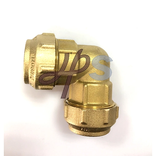 Brass PE Compression Fitting 90 Degree Elbow