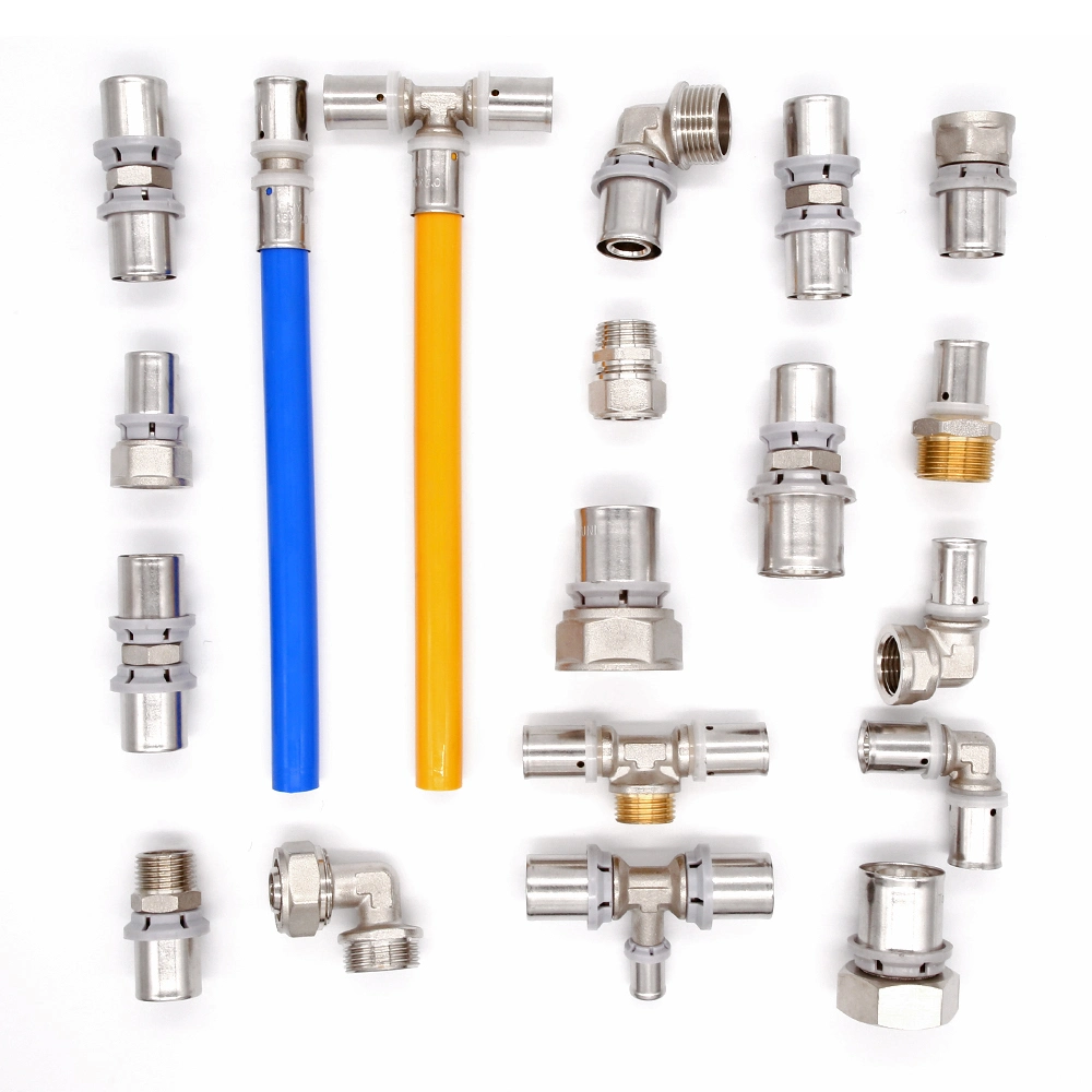 Brass Pex Pipe Fittings with Ss Sleeves Press Fittings