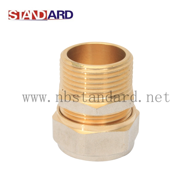 Brass Compression Male Straight Coupling Fittings for Pex-Al-Pex Pipes