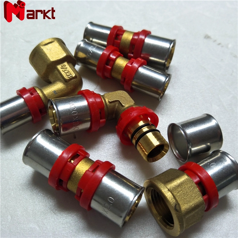 Brass Press Fitting Reducing Tee Pipe Adapter Fittings