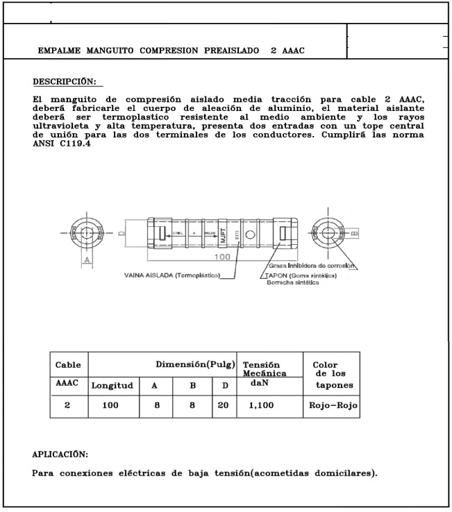 Splice Full Traction ACSR-AAAC No. 2 to 2 AWG