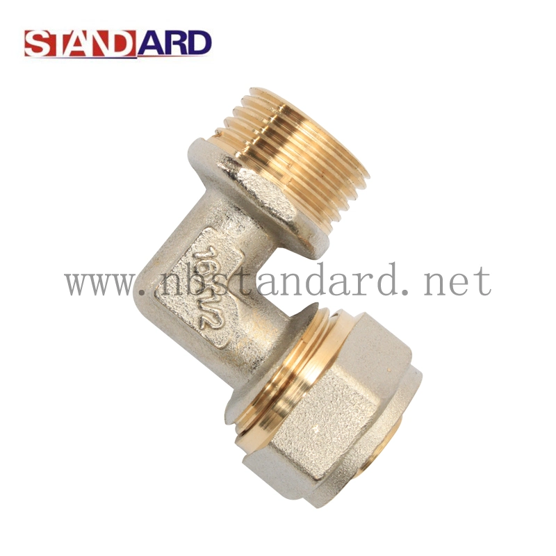 Brass Compression Male Elbow Fittings for Pex-Al-Pex Pipes