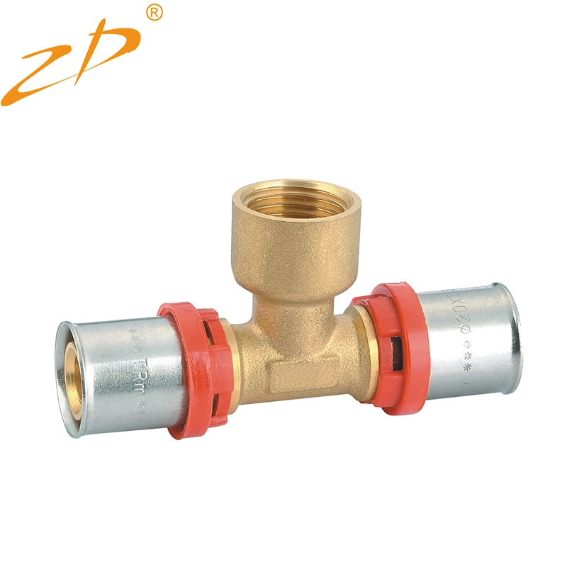 Support OEM Pex Al Pex Pipe Fitting Multilayer Wall Tee Female Press Fittings