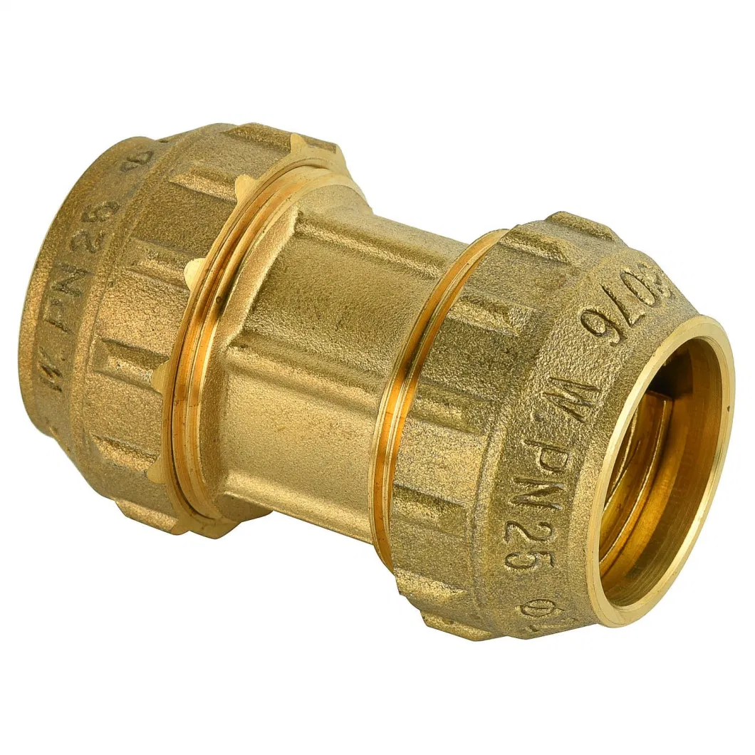 Brass Straight Union PE Compression Fittings for PE Pipe