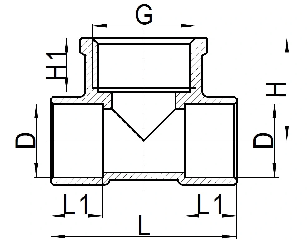 15mm Female Thread Brass Tee Solder Fitting for Press Connector Fitting