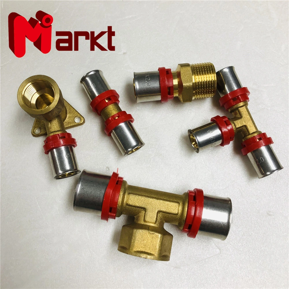 Brass Press Fitting Reducing Tee Pipe Adapter Fittings