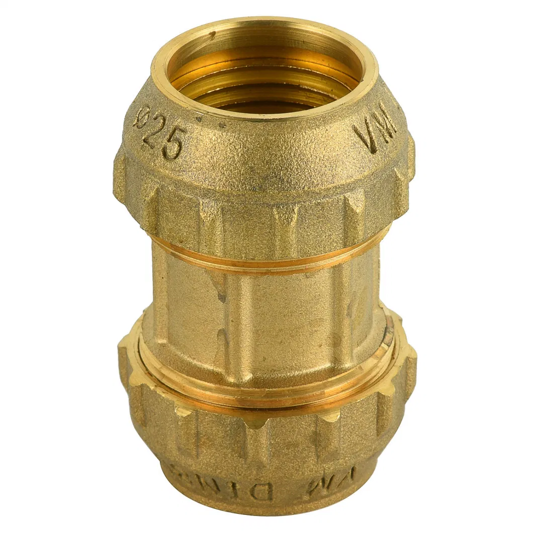 Brass Straight Union PE Compression Fittings for PE Pipe