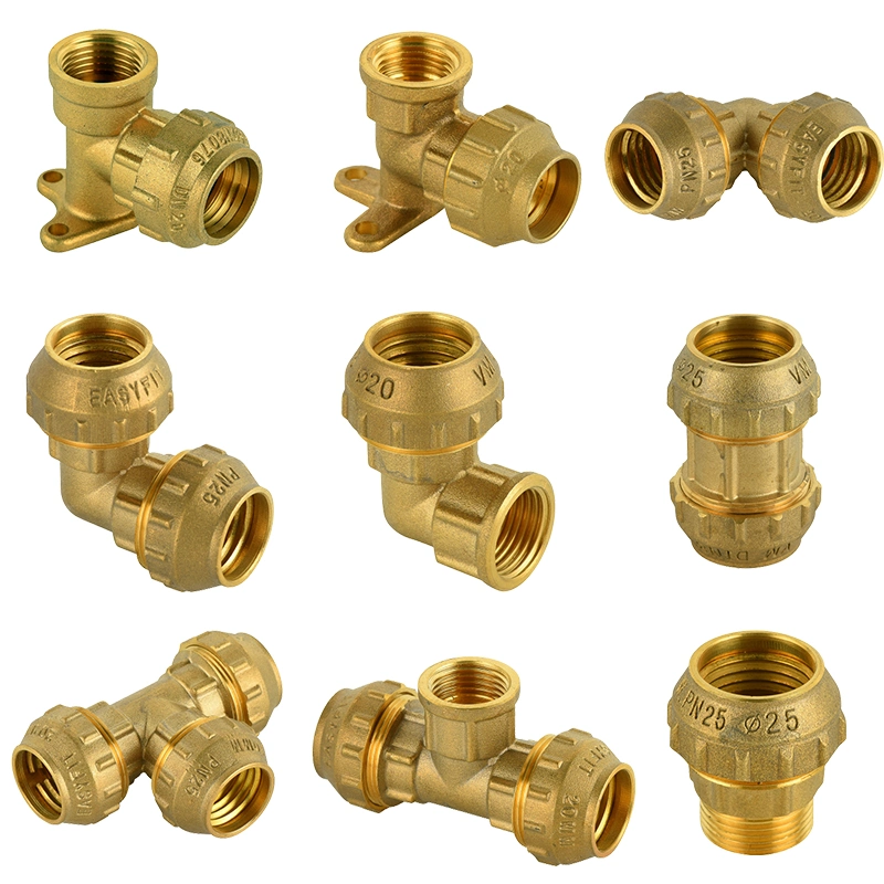 Brass Compression Fittings for PE Pipe Female Coupling - HS Code 74122090