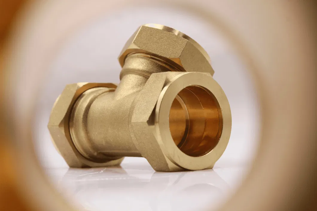 Manufacturer Brass Compression Press Elbow Tee for Water Heating System