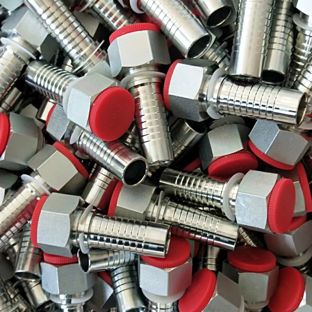 Carbon/Stainless Steel Crimp Npsm 60 Cone Hydraulic Hose Pipe Fittings Connections for Pressing