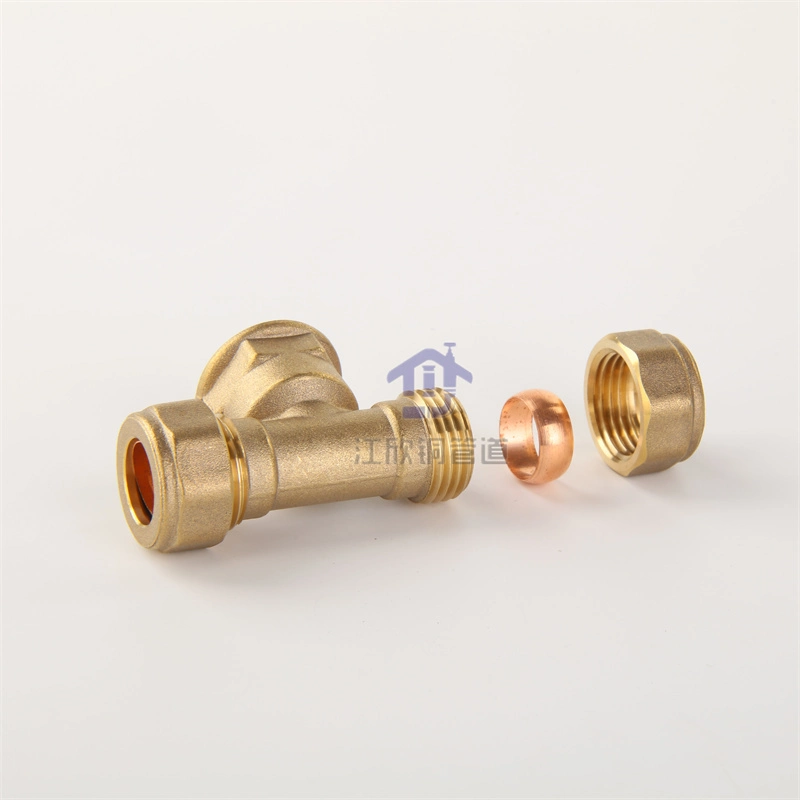 Dzr Brass Tee Compression for Pipe Fitting