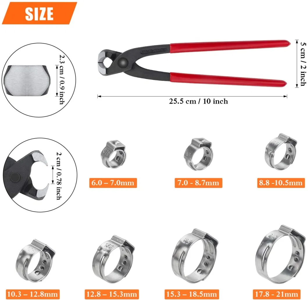 1/2 Inch Pex Cinch Clamp Rings Stainless Steel Crimp Rings for Pex Fitting Connection