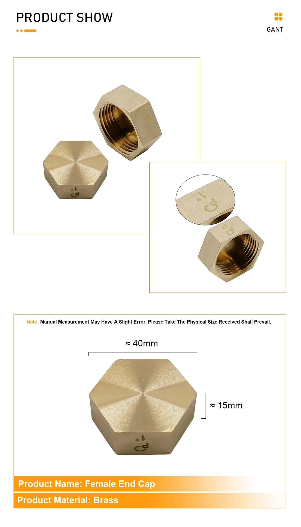 Brass 3/8 Inch Bsp Hex Plug End Cap Female Thread Pipe Stop Compression Fitting Female Plug Brass Fitting Yellow Color 1/4-2 Size Brass Male Threaded Cap