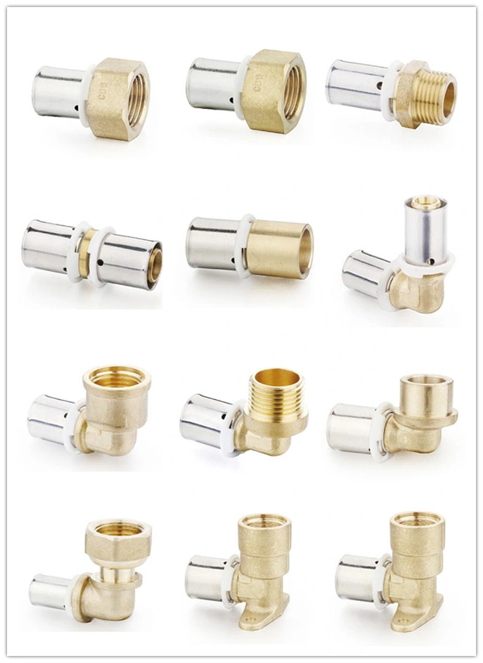 Brass or Dzr Equal Tee Elbow Press Fittings for PE Pipe