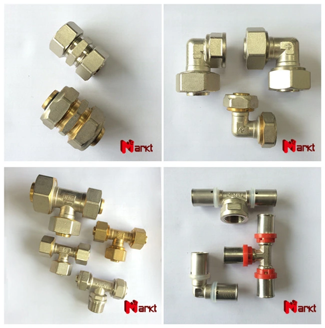 Brass Press Fitting Reducing Tee Pipe Adapter Fittings