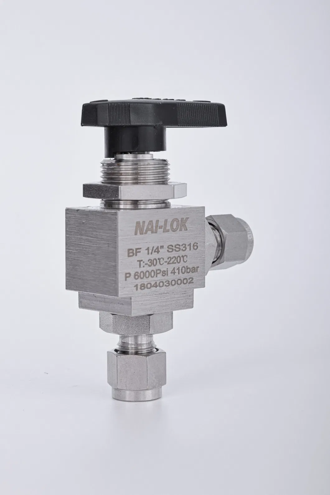 Stainless Steel Double Ferrule Angle Ball Valve High Pressure 6000 Psig SS316 90 Degree Compression Ball Valve