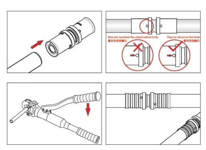 Pex Al Pex Crimp Fittings Pex Al Pex Plumbing with Forged Brass Pex Male Tee Crimp Fitting