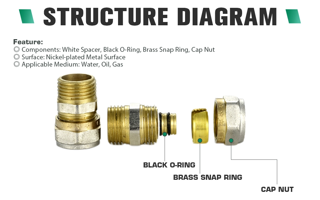 Ifan OEM Construction Brass Pex Fittings Male Elbow Pex Compression Fitting