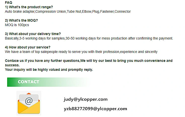 Ca 360 Brass Compression Union Tubing Female Connector Fitting