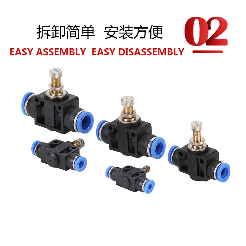 SA Series Pneumatic Compression Pipe Fittings Lsa-4 Lsa-6 Lsa-8 Lsa-10 Lsa-12 Pneumatic Throttle Flow Control Valve