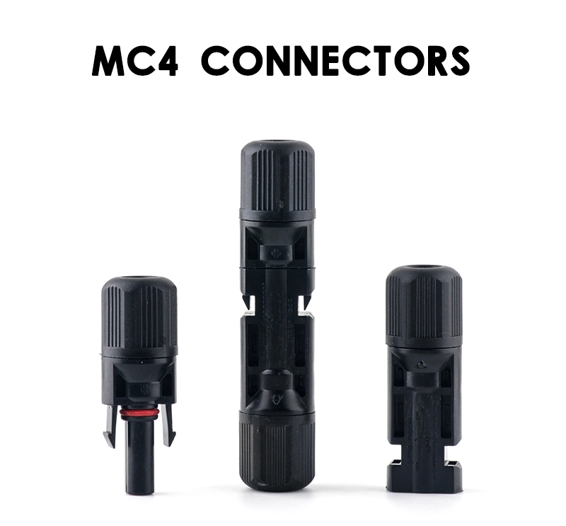 Black 2.5mm2 30A Female Male Solar Photovoltaic Plug Connector Adaptor Cable DC Extension Line