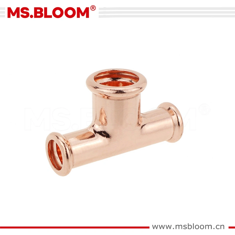 22*15*15*22-76*76*54mm Copper Reducer Tee Press Fitting