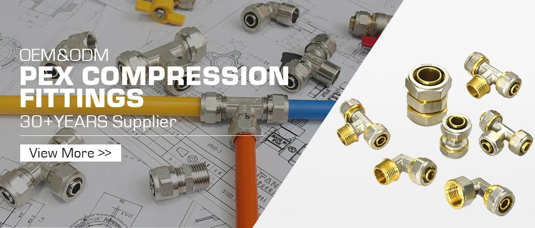 Ifan Customization Pex Brass Compression Fittings 20-32mm Equal Tee Pex Al Pex Pipe Fittings